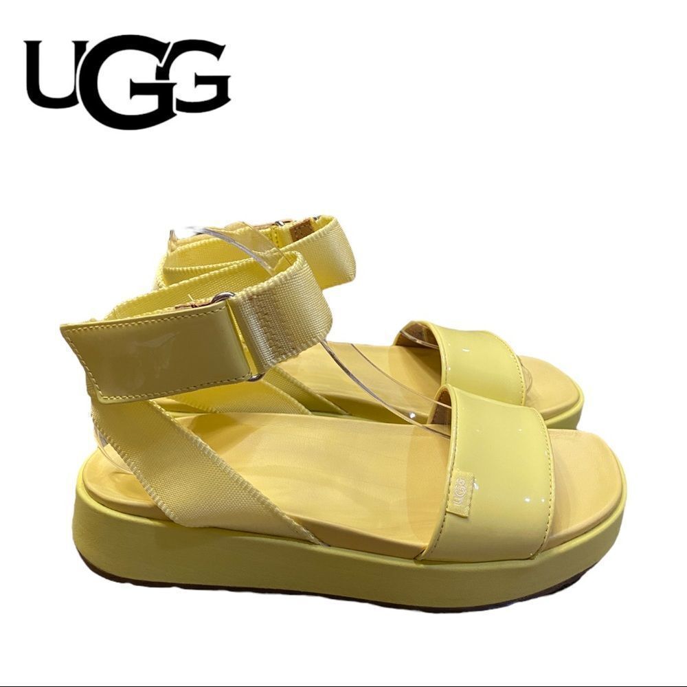 NEW Ugg Women's Lennox Yellow Patent Sandals 6